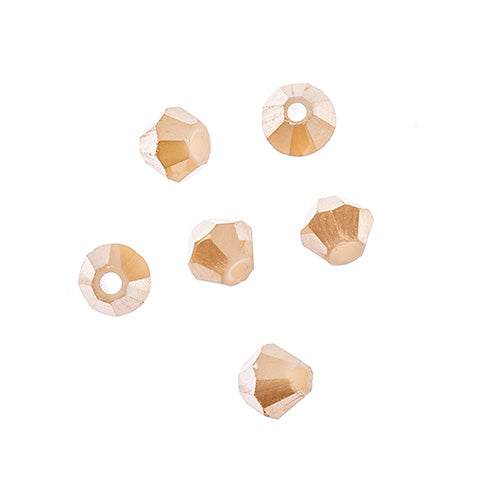 Crystal Lane(tm) - 4mm Bicone - Opaque Light Champagne Luster (strand)