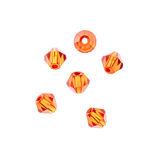 Crystal Lane(tm) - 4mm Bicone - Transparent Red (strand)