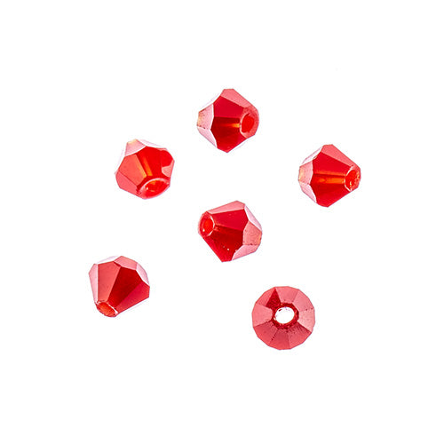 Crystal Lane(tm) - 4mm Bicone - Opalino Red (strand)