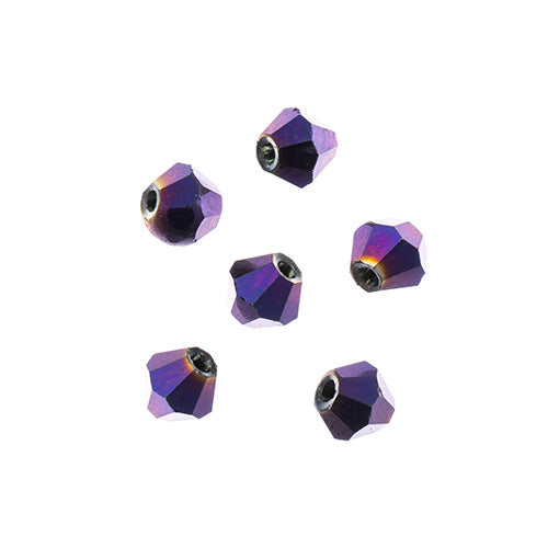 Crystal Lane(tm) - 4mm Bicone - Opaque Purple Iris (strand)