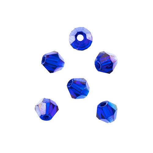 Crystal Lane(tm) - 4mm Bicone - Transparent Sapphire AB (strand)