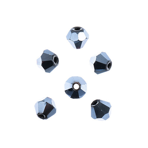Crystal Lane(tm) - 4mm Bicone - Opaque Gunmetal Luster (strand)