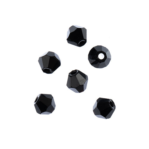 Crystal Lane(tm) - 4mm Bicone - Opaque Black (strand)