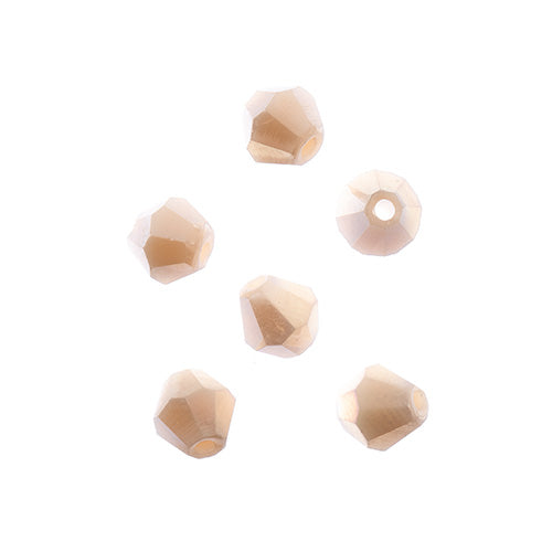 Crystal Lane(tm) - 6mm Bicone - Opaque Cream AB (strand)