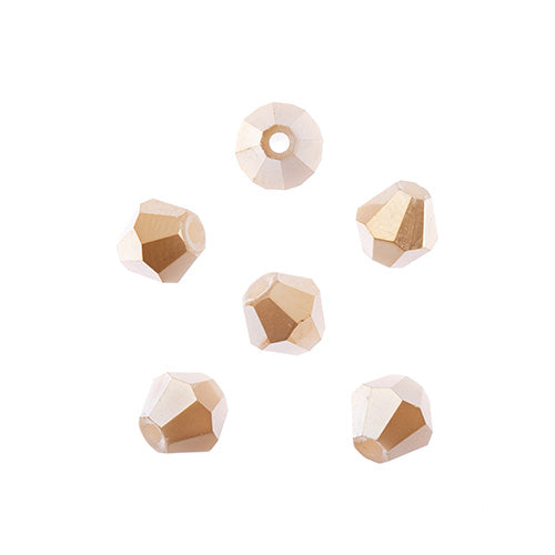 Crystal Lane(tm) - 6mm Bicone - Opaque Light Champagne Luster (strand)