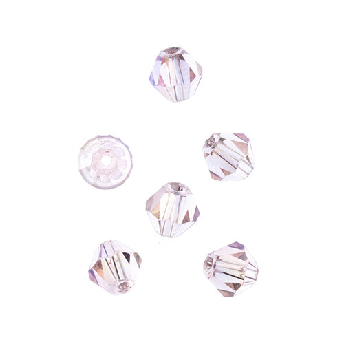 Crystal Lane(tm) - 6mm Bicone - Transparent Pink AB (strand)