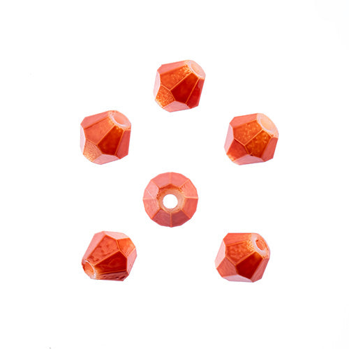 Crystal Lane(tm) - 6mm Bicone - Opaque Orange (strand)