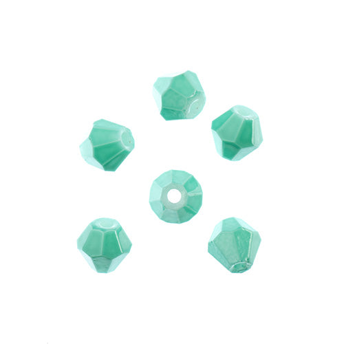 Crystal Lane(tm) - 6mm Bicone - Opaque Turquoise Green (strand)