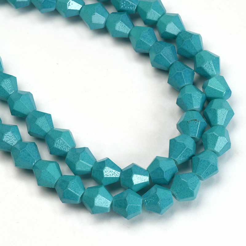 Crystal Lane(tm) - 6mm Bicone - Opaque Turquoise Blue (strand)