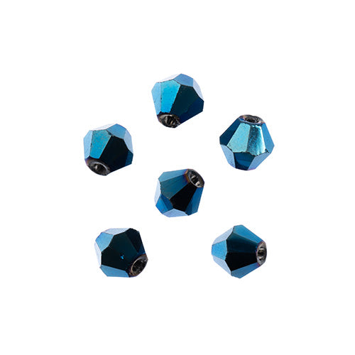 Crystal Lane(tm) - 6mm Bicone - Opaque Blue Iris (strand)