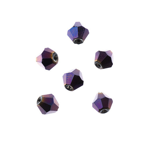 Crystal Lane(tm) - 6mm Bicone - Opaque Purple Iris (strand)