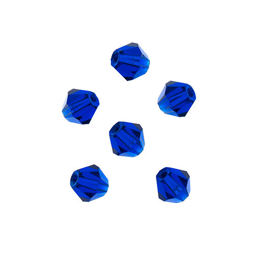 Crystal Lane(tm) - 6mm Bicone - Transparent Dark Sapphire (strand)
