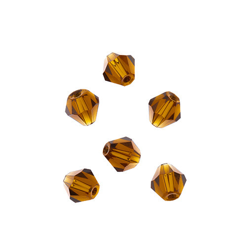 Crystal Lane(tm) - 6mm Bicone - Transparent Amber (strand)