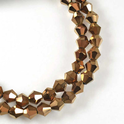 Crystal Lane(tm) - 6mm Bicone - Antique Bronze Metallic (strand)