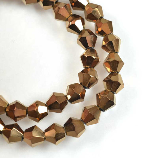 Crystal Lane(tm) - 6mm Bicone - Antique Bronze Metallic (strand)