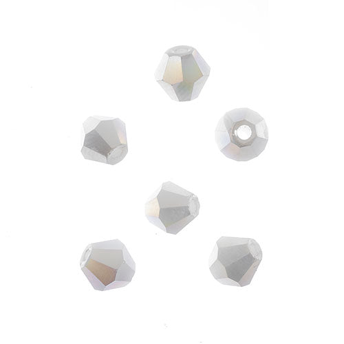 Crystal Lane(tm) - 8mm Bicone - Opaque White AB (strand)