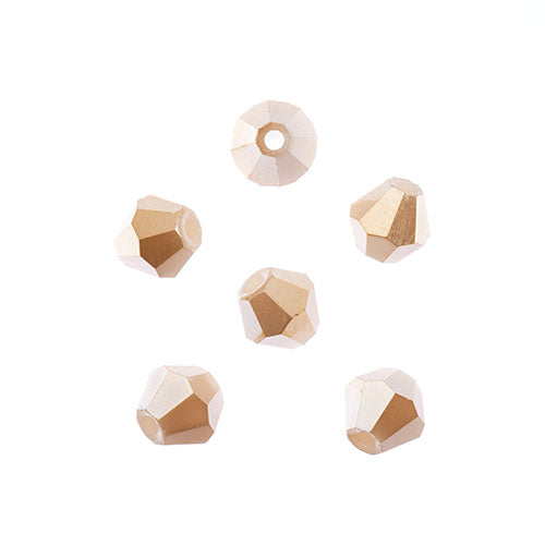 Crystal Lane(tm) - 8mm Bicone - Opaque Light Champagne Luster (strand)