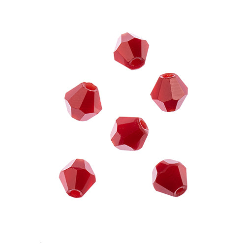 Crystal Lane(tm) - 8mm Bicone - Opaque Red (strand)