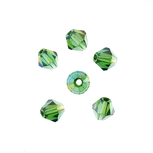 Crystal Lane(tm) - 8mm Bicone - Transparent Green AB (strand)