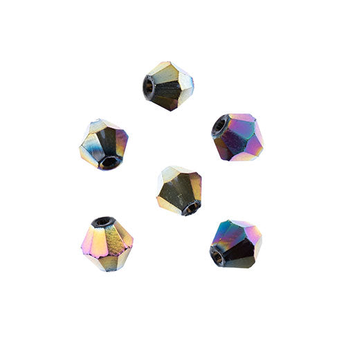 Crystal Lane(tm) - 8mm Bicone - Opaque Multi Color Iris (strand)