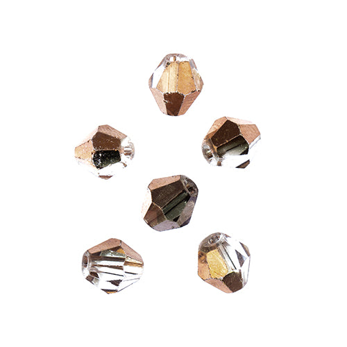 Crystal Lane(tm) - 8mm Bicone - Crystal Half Copper Iris (strand)