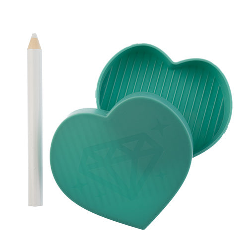 Crystal Lane DIY - Heart Rhinestone Tray with pick up stick - Teal (Set)