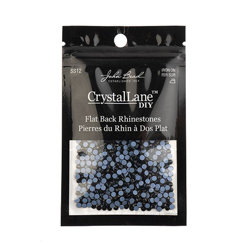 Crystal Lane Hotfix Rhinestones - ss12 (3mm) - Jet (1440pcs)