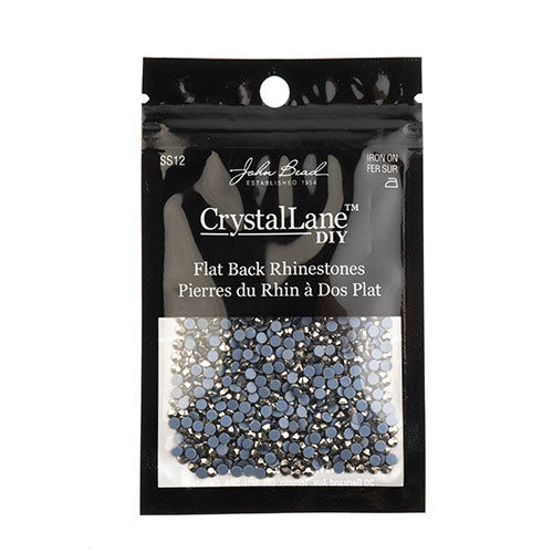 Crystal Lane Hotfix Rhinestones - ss12 (3mm) - Hematite (1440pcs)