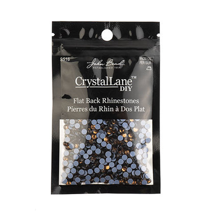 Crystal Lane Hotfix Rhinestones - ss16 (4mm) - Smoked Topaz (1440pcs)