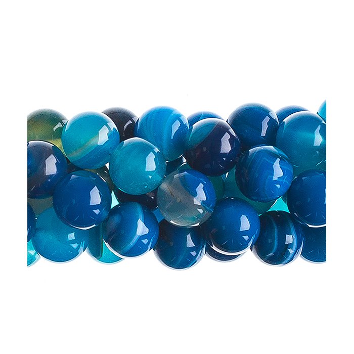 Blue Agate   10mm Round 16in