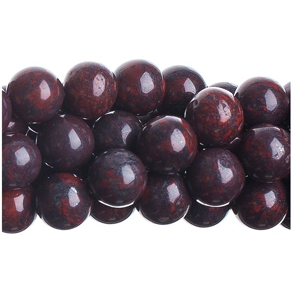 Red Brecciated Jasper   10mm Round 16in