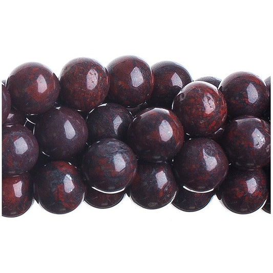 Red Brecciated Jasper   10mm Round 16in