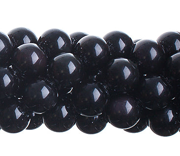 Obsidian   6mm Round 16in