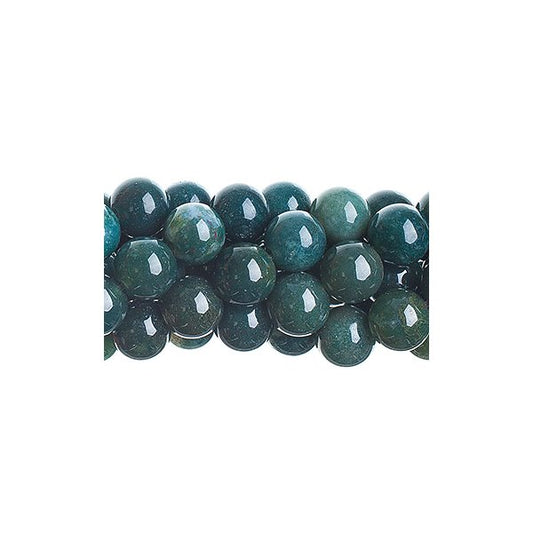 Moss Agate   6mm Round 16in