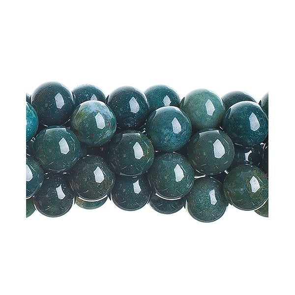 Moss Agate   8mm Round 16in