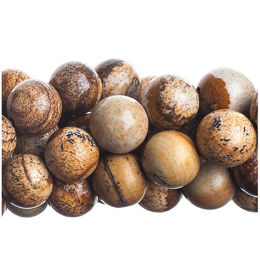 Picture Jasper   10mm Round 8in
