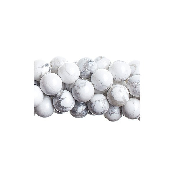 White Howlite   6mm Round 8in