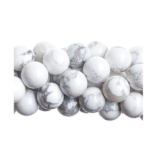 White Howlite   8mm Round 16in