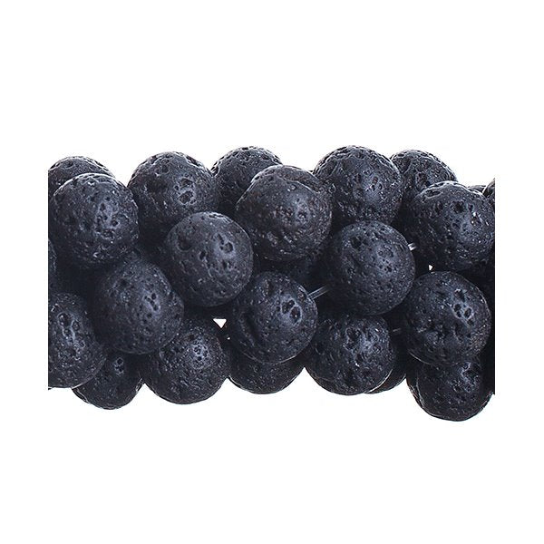 Black Lava   8mm Round 8in