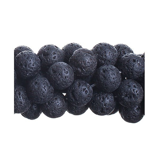 Black Lava   8mm Round 8in