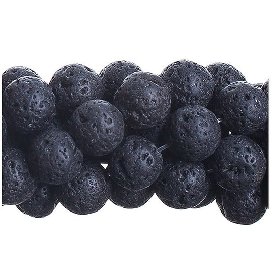Black Lava   10mm Round 8in