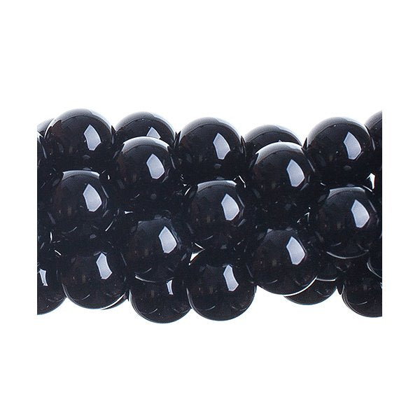 Black Onyx   8mm Round 8in