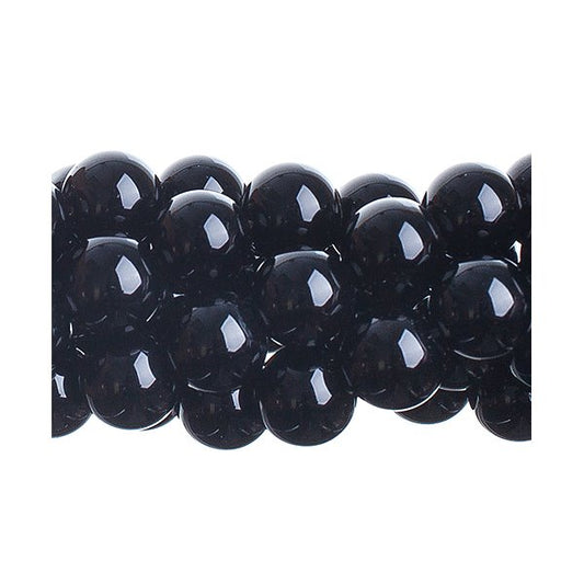 Black Onyx   8mm Round 8in