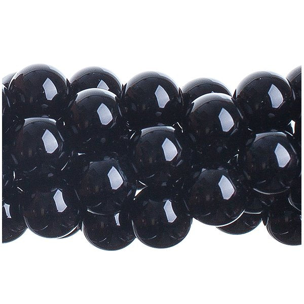 Black Onyx   10mm Round 8in