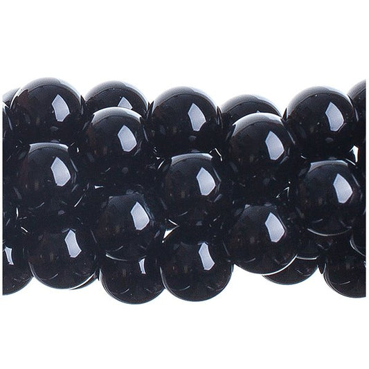 Black Onyx   10mm Round 8in