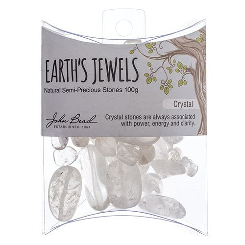 Stone Beads - Assorted Earths Jewels - Crystal Quartz Natural (Pack)