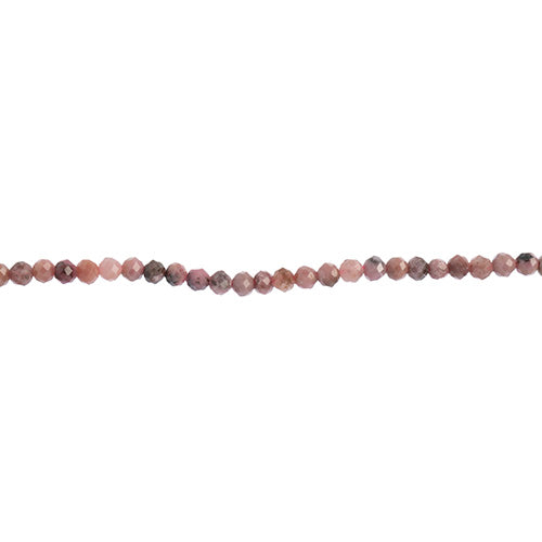 Rhodonite   2mm Faceted Round 15in
