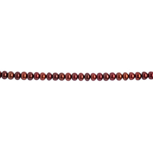 Freshwater Pearls - 6.7mm Rondelle - Red (strand)
