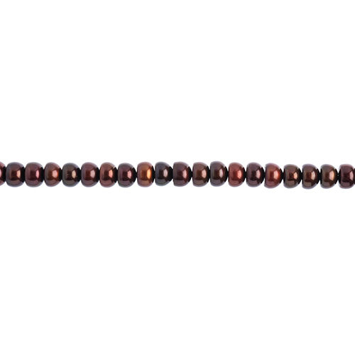 Freshwater Pearls - 6.7mm Rondelle - Burgundy (strand)