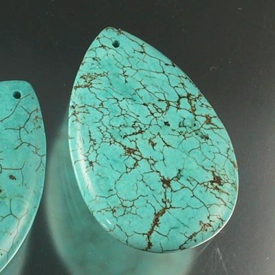 Stone Beads - Large Pear - Turquoise (Stabilized)
